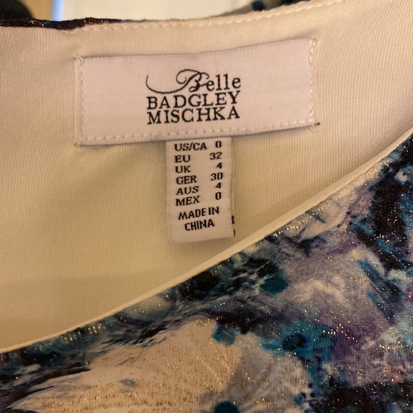 Winter Floral Badgley Mischka Dress Size 0 - Picture 2 of 5